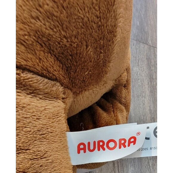 Aurora Brown & White Puppy Dog Plush Stuffed Animals Red Tongue 8.5" Toy - Picture 8 of 11